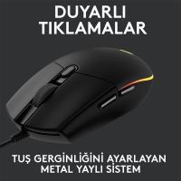 LOGITECH G102 910-005823 G102 LightSync Black 8000DPI 6 Tuş Optik RGB Siyah Kablolu Gaming (Oyuncu) Mouse